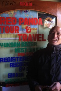Red Panda in his office in Yuksom