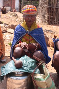 Woman selling liquor in Onkadelli market