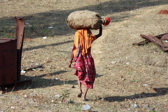 Woman seen from the Vizag train